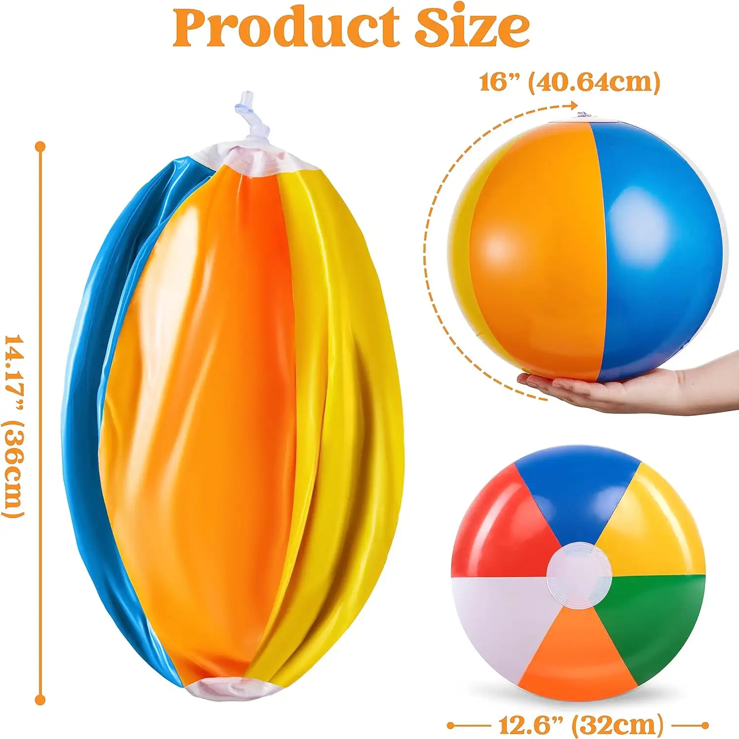 JOYIN 12 Packs 16 inch Inflatable Beach Balls - 81scxiuzsnl._ac_sl1500_